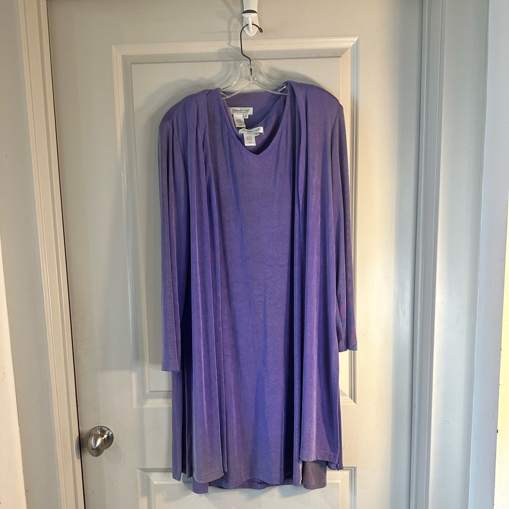 Coldwater Creek Purple 2-piece Dress and jacket, size Medium